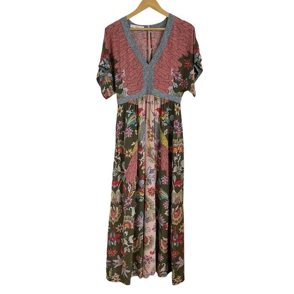 BODEN x ICONS *Rare* Camrose Silk Peacock Floral Maxi Dress WW082 - Picture 3 of 12